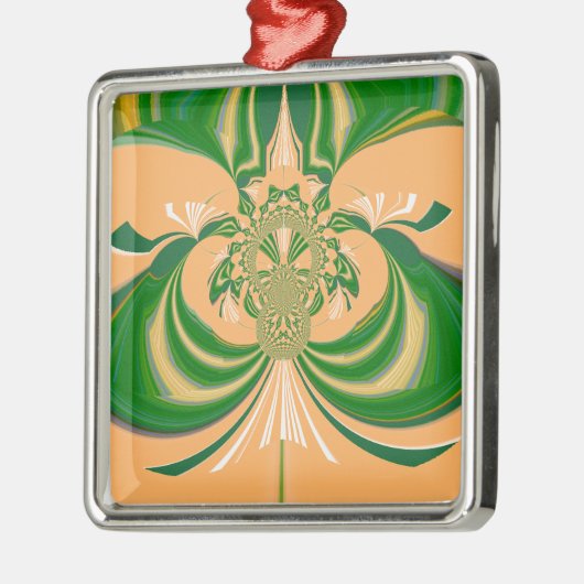 Geel groen ontwerp. metalen ornament (Links)