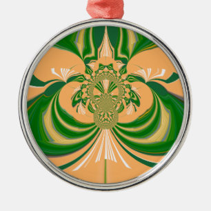 Geel groen ontwerp. metalen ornament