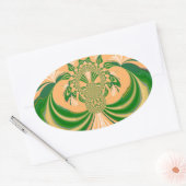 Geel groen ontwerp. ovale sticker (Envelop)