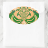 Geel groen ontwerp. ovale sticker (Tas)