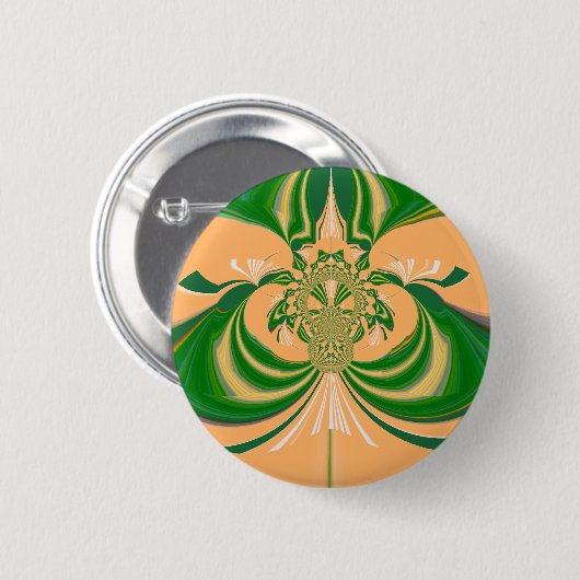 Geel groen ontwerp. ronde button 5,7 cm (Voorkant /achterkant)