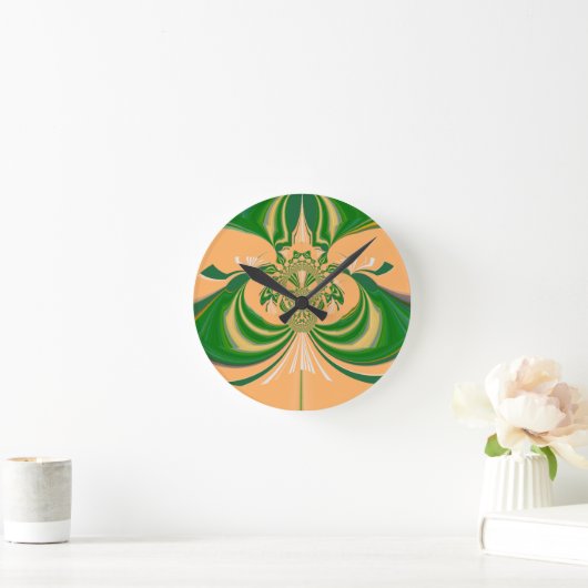 Geel groen ontwerp. ronde klok (Huis)