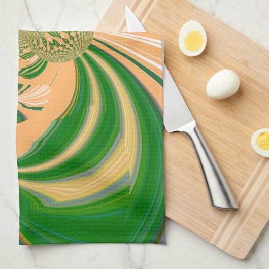 Geel groen ontwerp. theedoek (Quarter Fold)