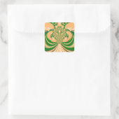 Geel groen ontwerp. vierkante sticker (Tas)
