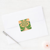 Geel groen ontwerp. vierkante sticker (Envelop)