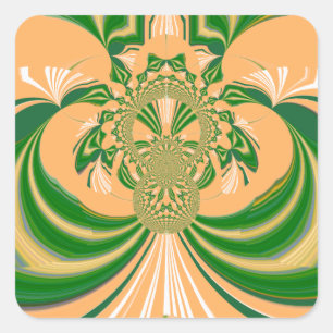 Geel groen ontwerp. vierkante sticker