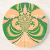 Geel groen ontwerp. zandsteen onderzetter (Voorkant)