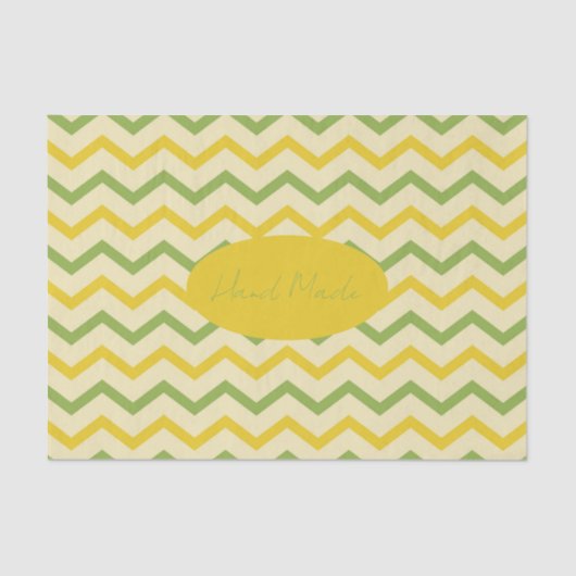 Geel Groen Oranje Craft Hand Made of Bedankt Tissuepapier (Voorkant)