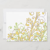 Geel groen Paars Abstract Floral Wedding Kaart (Achterkant)