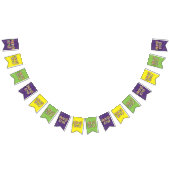 Geel Groen Paarse Mardi Gras bunting banner (Alle)