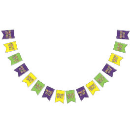 Geel Groen Paarse Mardi Gras bunting banner