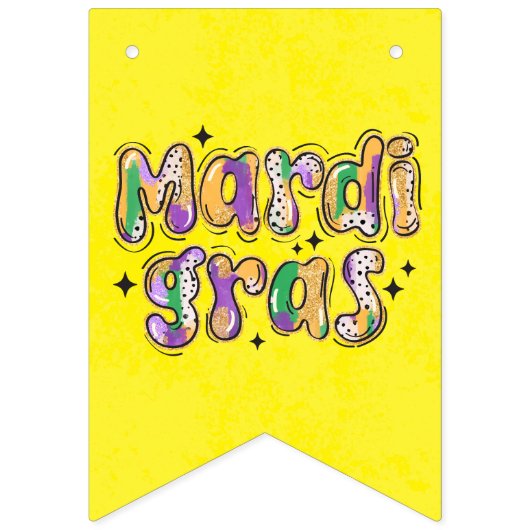 Geel Groen Paarse Mardi Gras bunting banner (Tweede vlag)