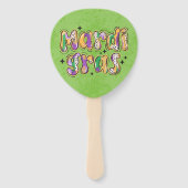 Geel Groen Paarse Mardi Gras Handwaaier (Achterkant)