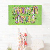 Geel Groen Paarse Mardi Gras Spandoek (Insitu)
