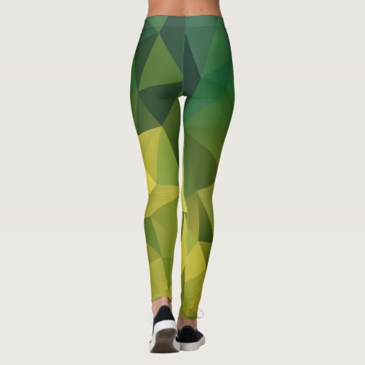 Geel groen patroon leggings (Achterkant)