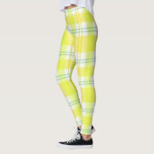 Geel Groen Plaid Leggings (Links)