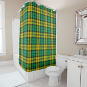 Geel Groen Plaid Tartan Patroon Ontwerp Douchegordijn (In situ)