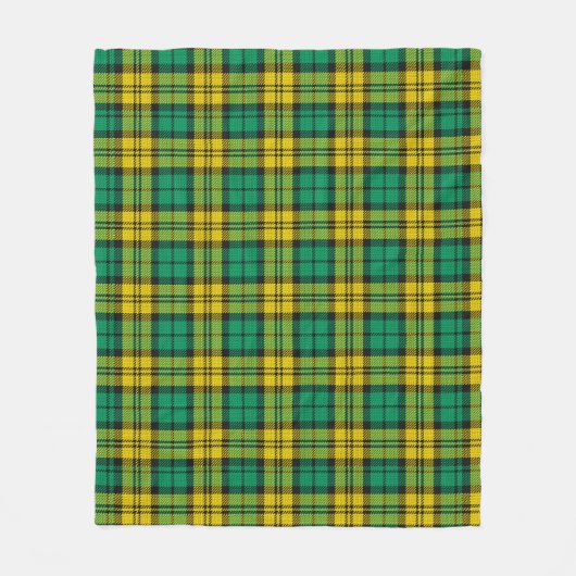 Geel Groen Plaid Tartan Patroon Ontwerp Fleece Deken (Voorkant)