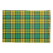 Geel Groen Plaid Tartan Patroon Ontwerp Kussensloop (Achterkant)