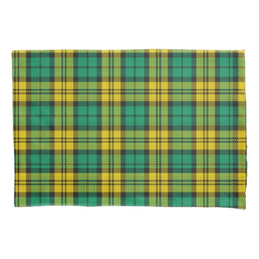 Geel Groen Plaid Tartan Patroon Ontwerp Kussensloop (Voorkant)