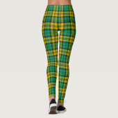 Geel Groen Plaid Tartan Patroon Ontwerp Leggings (Achterkant)
