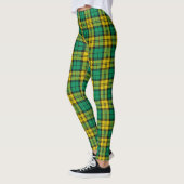 Geel Groen Plaid Tartan Patroon Ontwerp Leggings (Links)