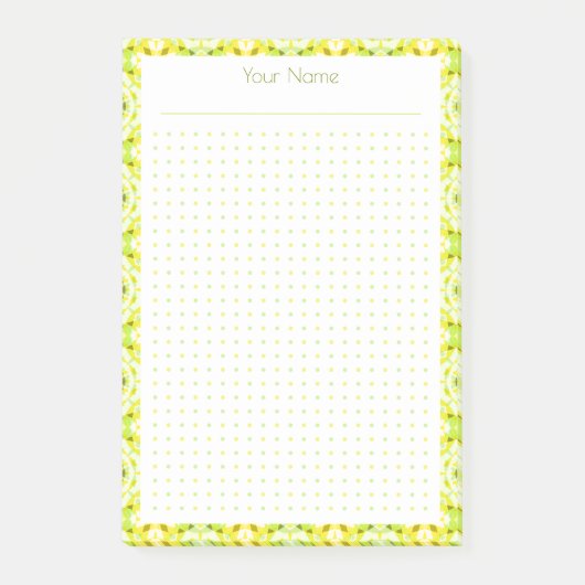 Geel Groen Puntnet Lay-out College Plan Planner Post-it® Notes (Voorkant)