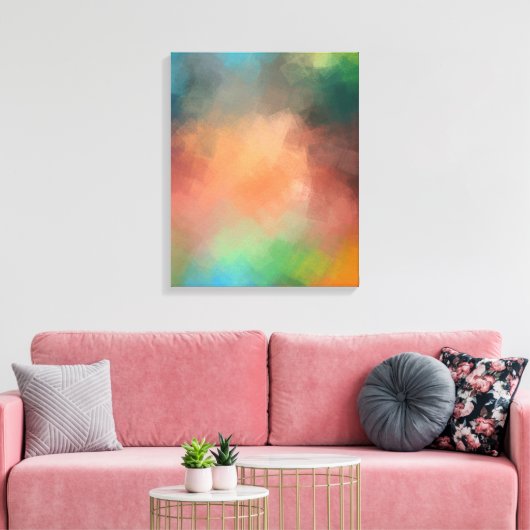 Geel Groen Rood Blauw Moderne Abstracte Kunst Canvas Afdruk (Insitu (Woonkamer))