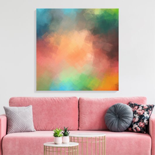 Geel Groen Rood Blauw Moderne Abstracte Kunst Canvas Afdruk (Insitu (Woonkamer))