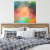 Geel Groen Rood Blauw Moderne Abstracte Kunst Canvas Afdruk (Insitu (Slaapkamer))