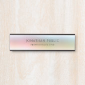 Geel groen rood blauw Paars Trendy Elegant Modern Deurbordje (Voorkant)