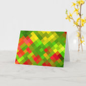 Geel Groen Rood Patronen Geometrische Design Kleur Kaart (Gele Bloem)
