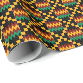 Geel, Groen, Rood, Zwart Horizontaal Kente Doek Cadeaupapier (Rol Hoek)