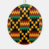 Geel, Groen, Rood, Zwart Kente Doek Keramisch Ornament (Links)