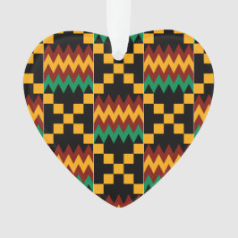 Geel, Groen, Rood, Zwart Kente Doek Ornament
