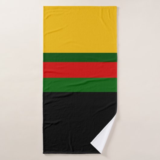 Geel Groen Rood Zwart Kleur Block Design Badhanddoek (Badhanddoek)