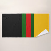 Geel Groen Rood Zwart Kleur Block Design Badhanddoek (Badhanddoek)