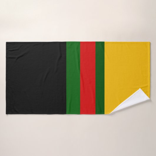 Geel Groen Rood Zwart Kleur Block Design Badhanddoek (Badhanddoek)