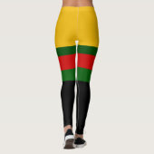 Geel Groen Rood Zwart Kleur Block Design Leggings (Achterkant)