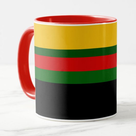 Geel Groen Rood Zwart Kleur Block Design Mok