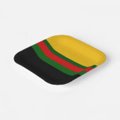 Geel Groen Rood Zwart Kleur Block Design Papieren Bordje (Gebogen)