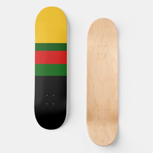 Geel Groen Rood Zwart Kleur Block Design Persoonlijk Skateboard (Voorkant)