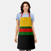 Geel Groen Rood Zwart Kleur Block Design Schort (Gedragen)