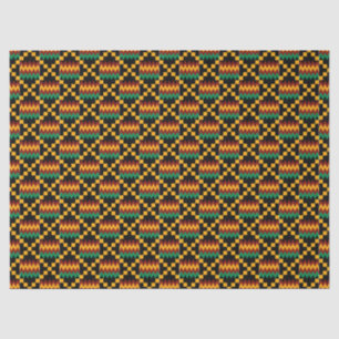 Geel, groen, rood, zwart Kwanzaa Kente Cloth Tissuepapier