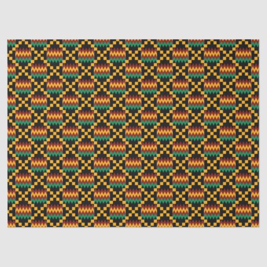 Geel, groen, rood, zwart Kwanzaa Kente doek Tissuepapier (Voorkant)