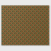 Geel, Groen, Rood, Zwart Verticaal Kente Doek Cadeaupapier (Vlak)