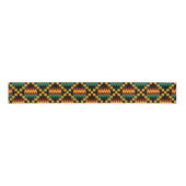 Geel, groen, rood, zwarte kente grosgrain lint (Voorkant)