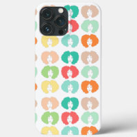 geel groen roze oranje meisje met Afro