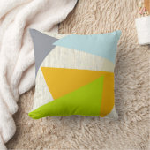 Geel Groen Sinaasappel en Tan Modern Geometric Kussen (Deken)