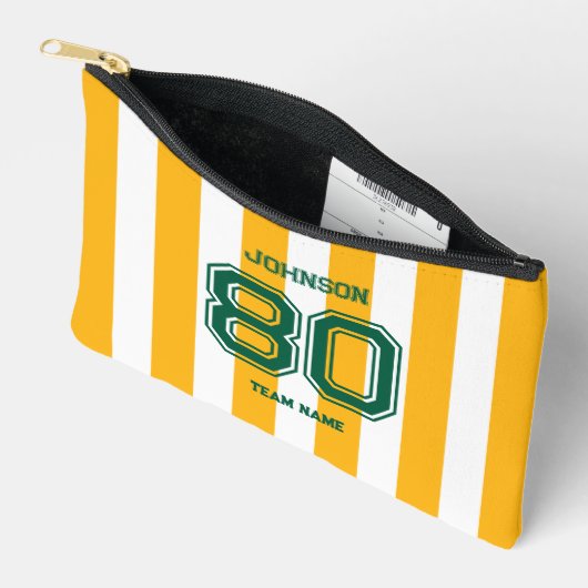 Geel Groen Sport Team Custom Naam Team Etui (Open)